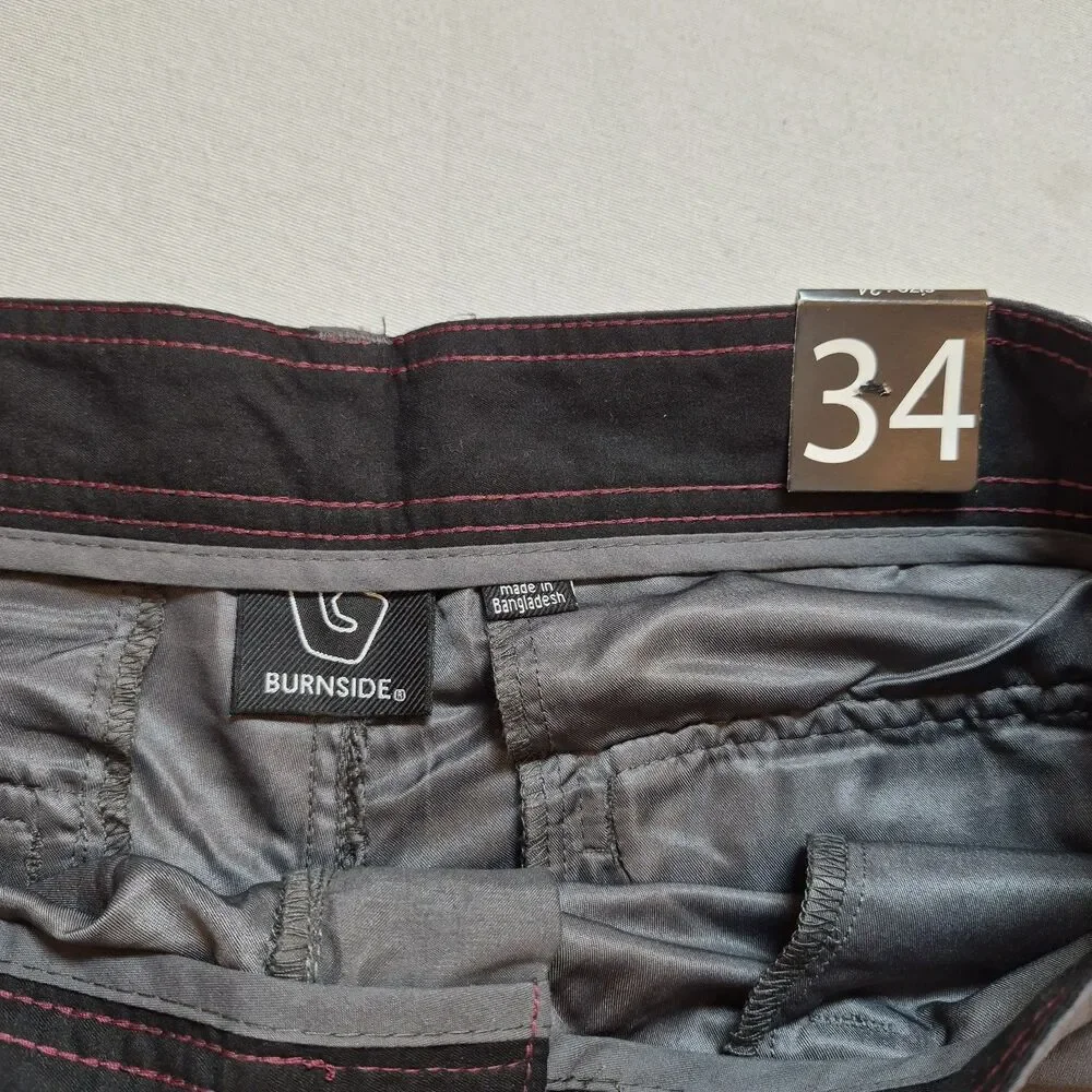 Burnside Men's Hybrid Walk/Board Shorts Size 34 Charcoal UV Protect Stretch